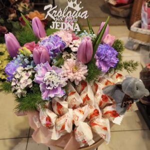 Flower box lila róż Raffaello