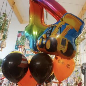 Zestaw balonów koparka 4 urodziny