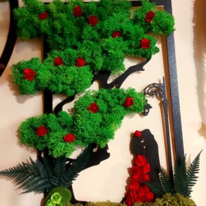 Obraz z mchu chrobotka i roślin stabilizowanych (kobieta i mężczyzna)