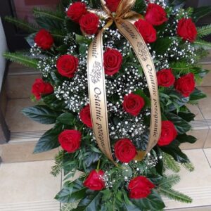 Wiązanka nagrobna czerwona róża