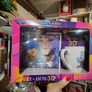 Kubek miś + kartka 3D