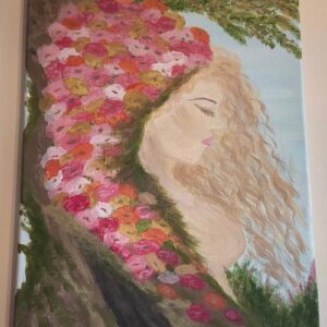 Kwiatowa Nimfa – obraz akrylowy 30 × 40 cm