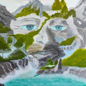 „Oblicze Gór” – surrealistyczny obraz 40 × 30 cm