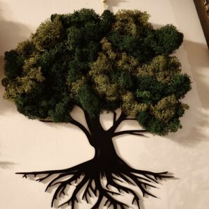 Duże Drzewo Życia z Mchu – wiszący obraz 3D 50 × 40 cm