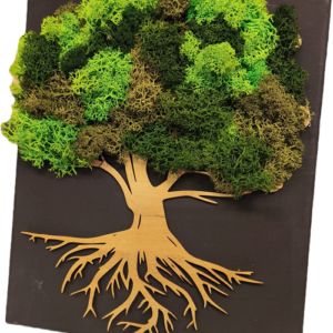 Drzewo Życia z Mchu – przestrzenny obraz 3D 25 × 30 cm