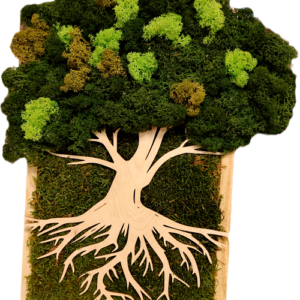 Majestatyczne Drzewo Życia – obraz 3D z mchu stabilizowanego 49 × 30 cm