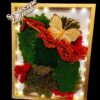 Serdeczne Życzenia z Motylem – podświetlany obraz 3D z mchu stabilizowanego 18 × 23 cm