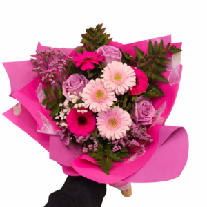 Romantyczny bukiet w odcieniach różu i fioletu