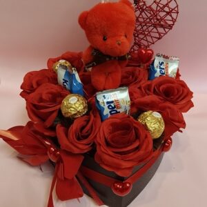 Czerwone Serce  – miłosny bukiet w pudełku