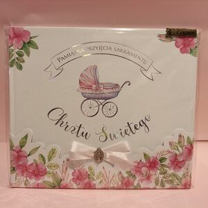 Album / Książeczka pamiątkowa „Chrzest Świętego” – delikatna pamiątka w różu