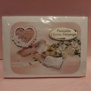 Album „Pamiątka Chrztu Świętego” – słodki i wzruszający w pudrowym różu