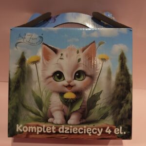 Komplet dziecięcy 4-el. „Kotek z dmuchawcem” – Bella Fiore, włoski design