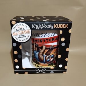 Wyjątkowy kubek „Nareszcie emerytura – teraz nic nie muszę!”