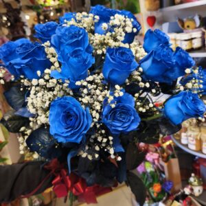 Szafirowe róże 18 sztuk